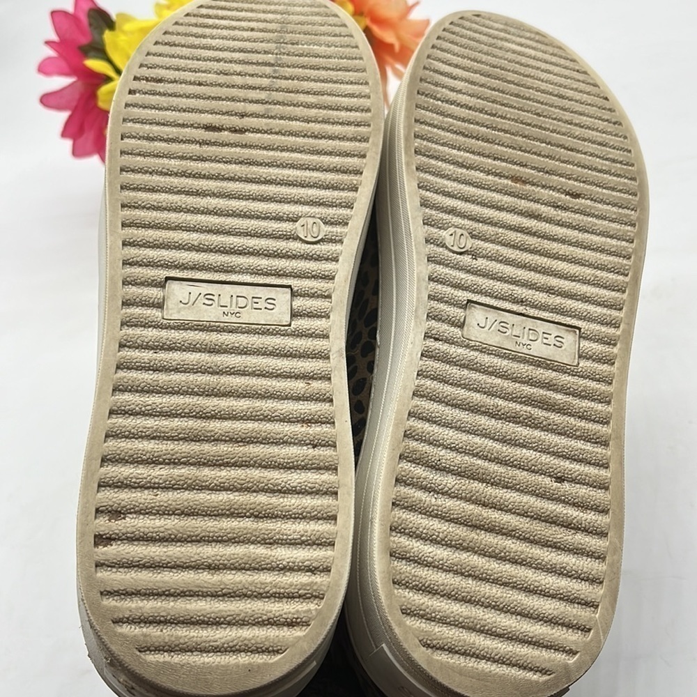 J/Slides Cheetah Animal Print Slip On Platform Le… - image 8